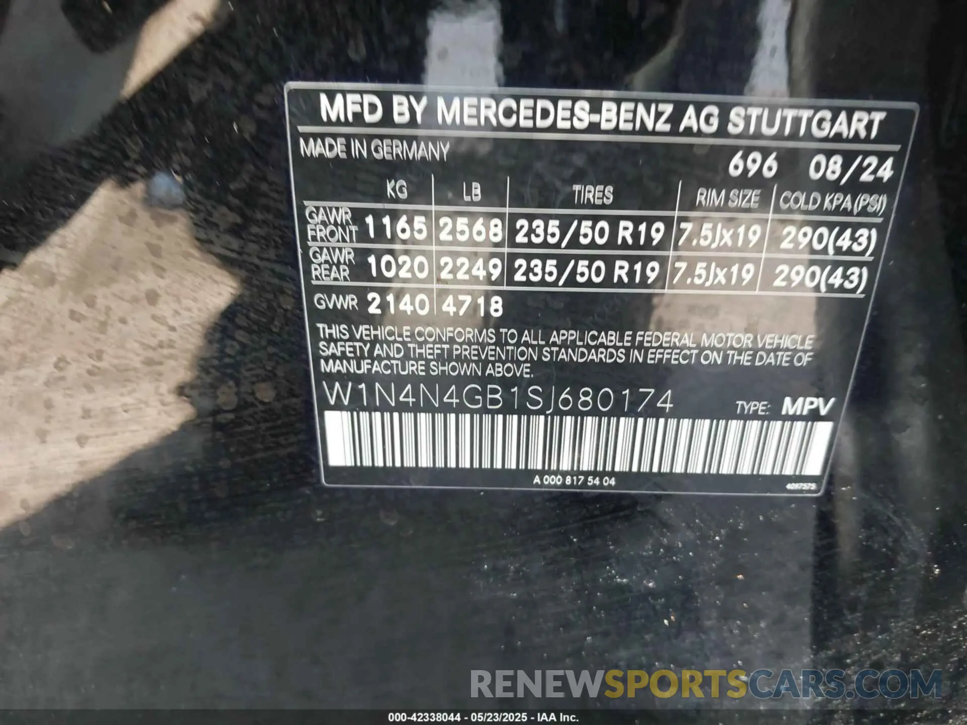 9 Photograph of a damaged car W1N4N4GB1SJ680174 MERCEDES-BENZ GLA 250 2025