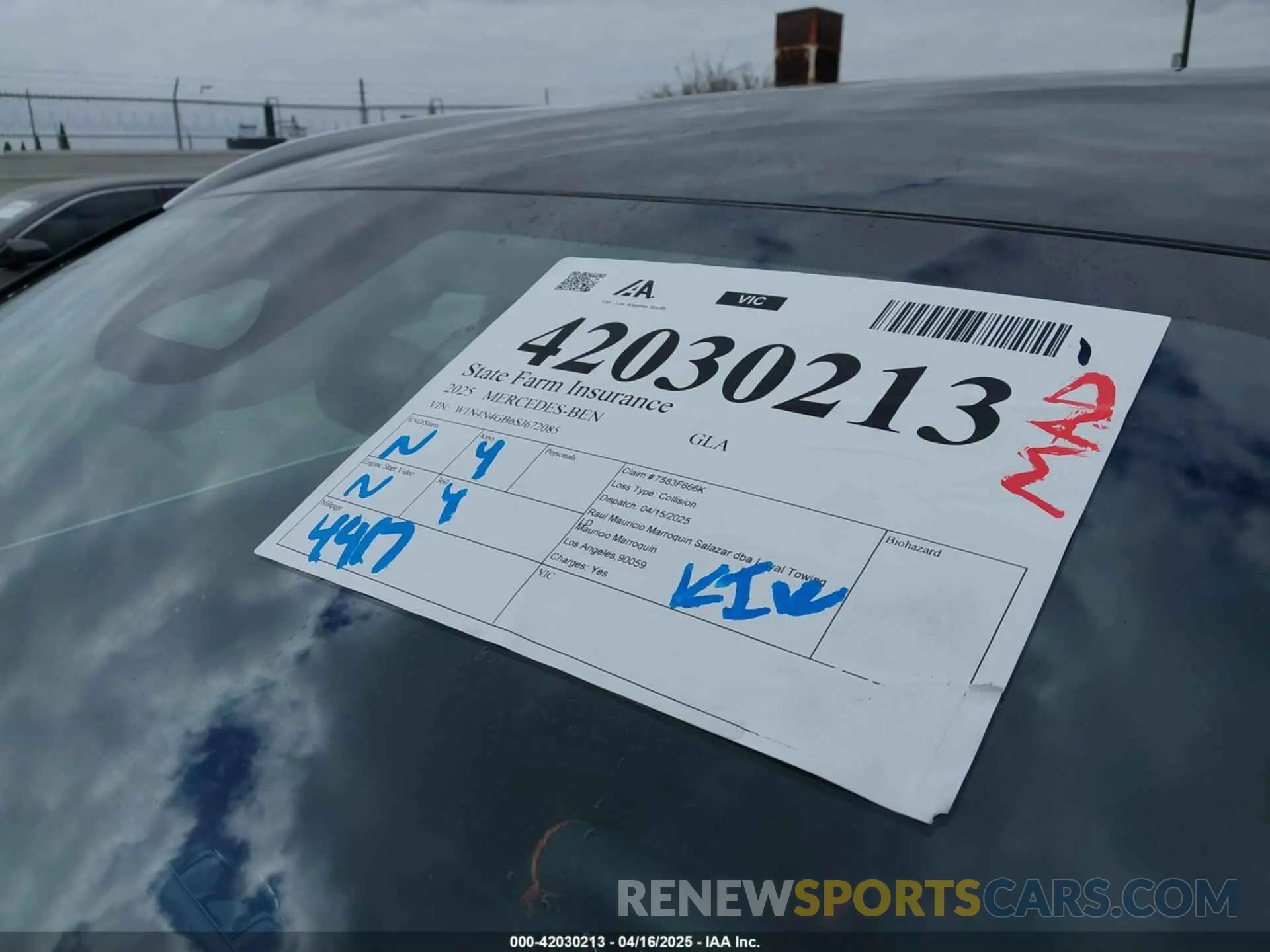 17 Photograph of a damaged car W1N4N4GB6SJ672085 MERCEDES-BENZ GLA 250 2025