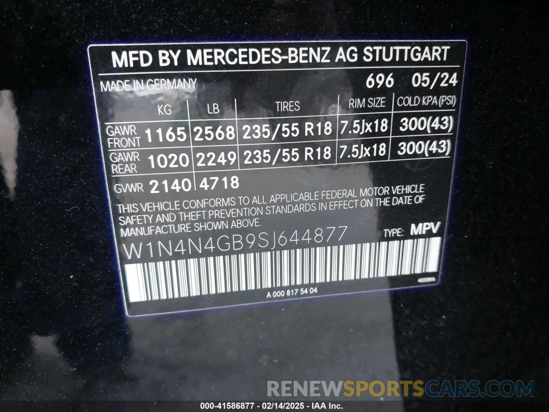 9 Photograph of a damaged car W1N4N4GB9SJ644877 MERCEDES-BENZ GLA 250 2025