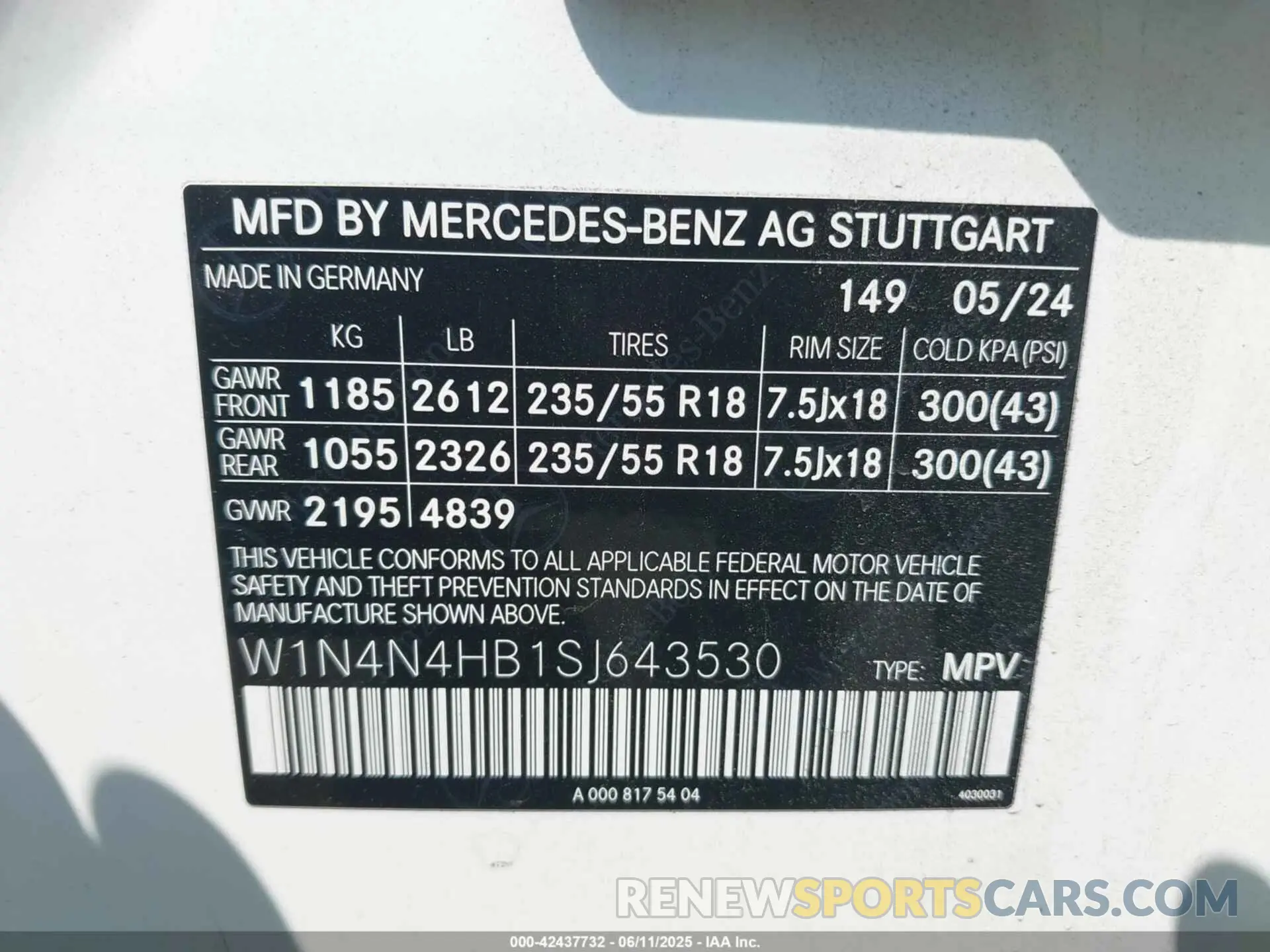 9 Photograph of a damaged car W1N4N4HB1SJ643530 MERCEDES-BENZ GLA 250 2025