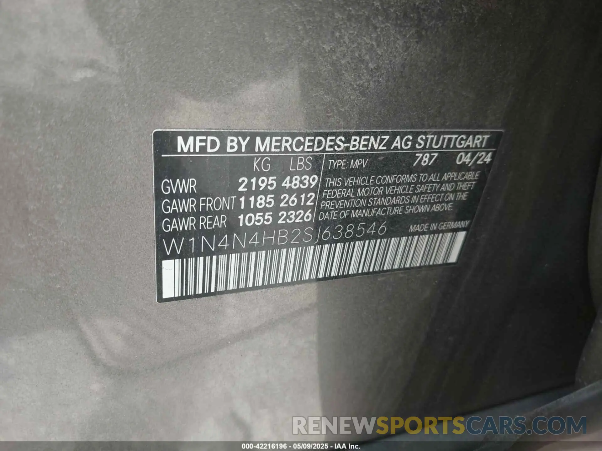 9 Photograph of a damaged car W1N4N4HB2SJ638546 MERCEDES-BENZ GLA 250 2025