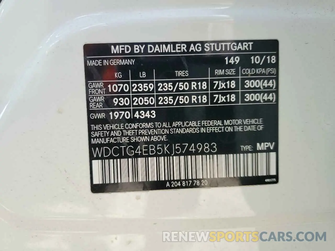 15 Photograph of a damaged car WDCTG4EB5KJ574983 MERCEDES-BENZ GLA-CLASS 2019