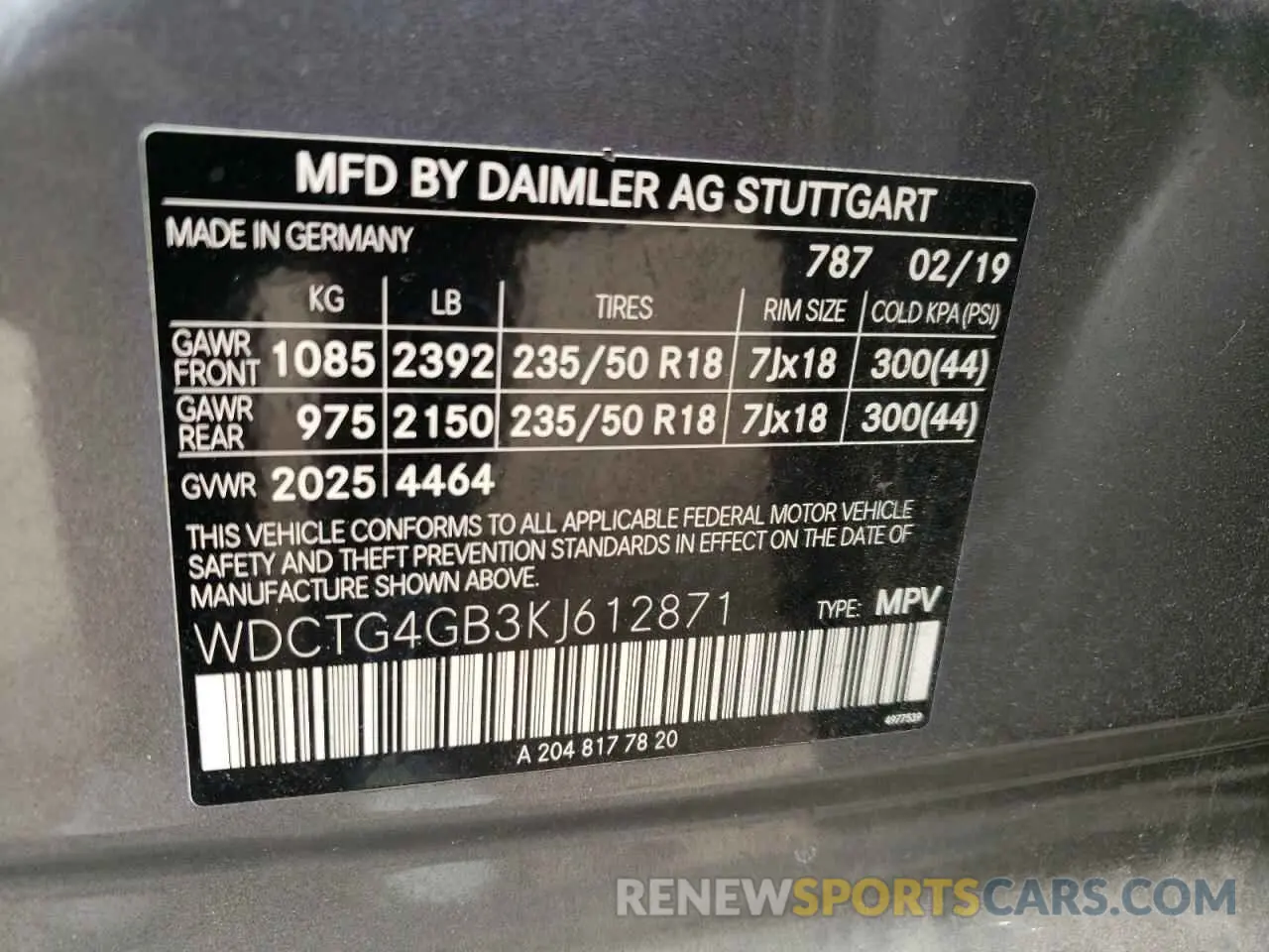 13 Photograph of a damaged car WDCTG4GB3KJ612871 MERCEDES-BENZ GLA-CLASS 2019