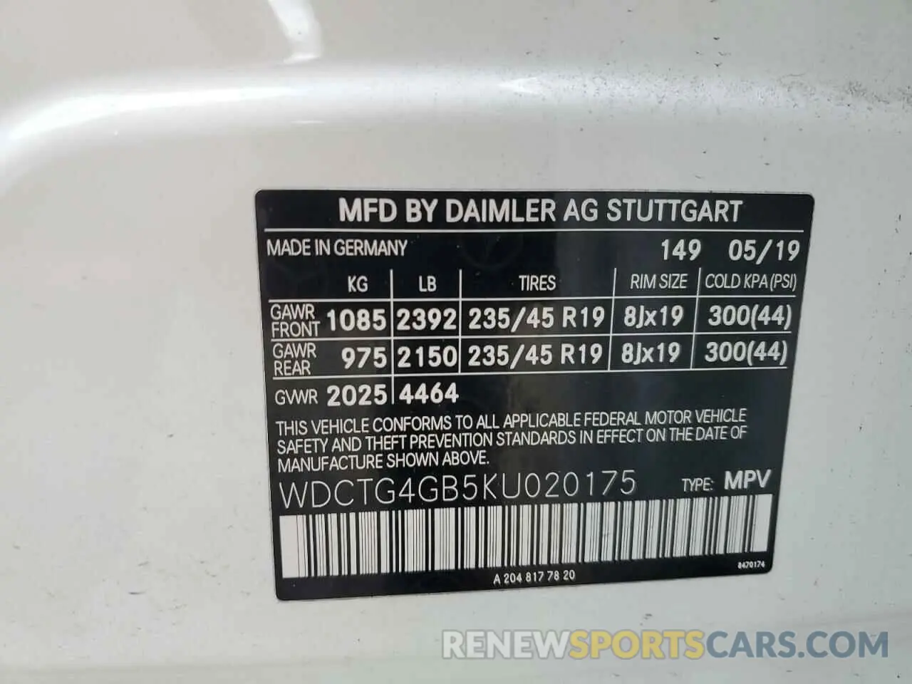 12 Photograph of a damaged car WDCTG4GB5KU020175 MERCEDES-BENZ GLA-CLASS 2019