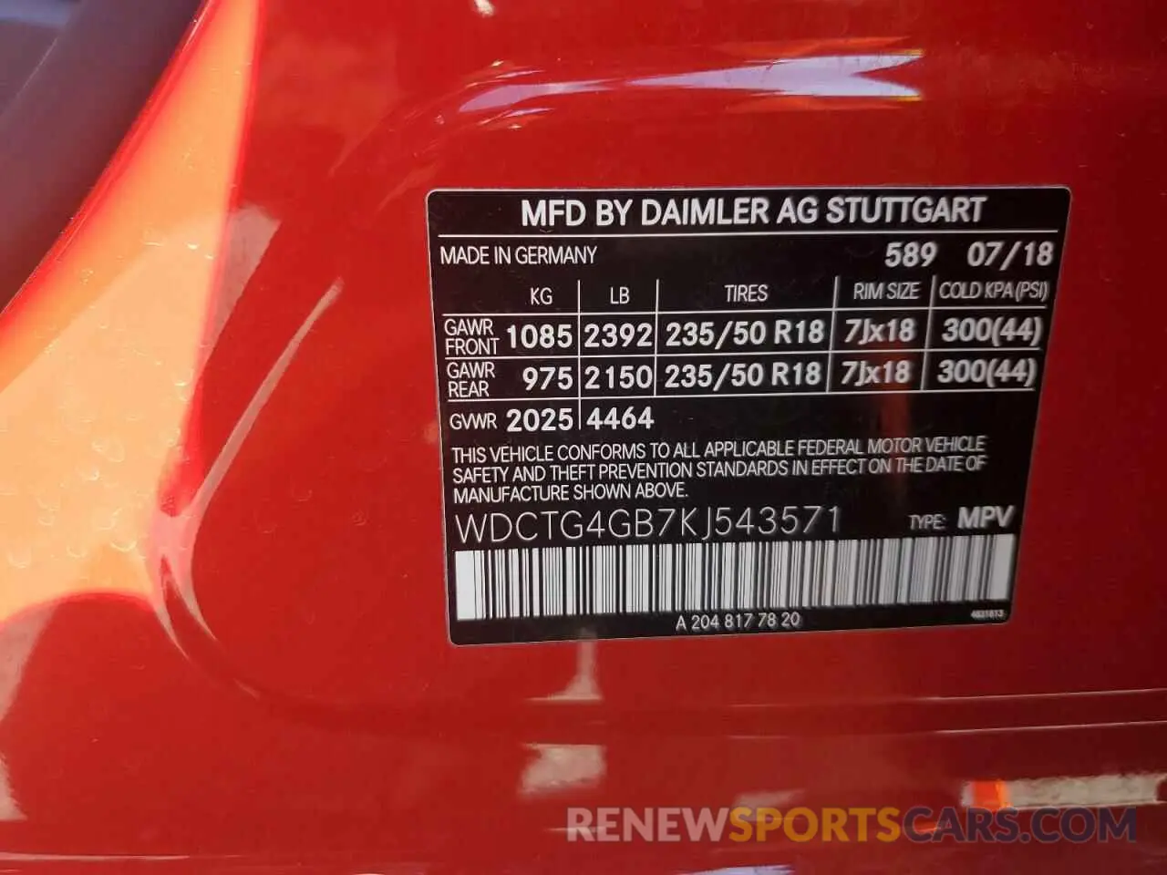 12 Photograph of a damaged car WDCTG4GB7KJ543571 MERCEDES-BENZ GLA-CLASS 2019