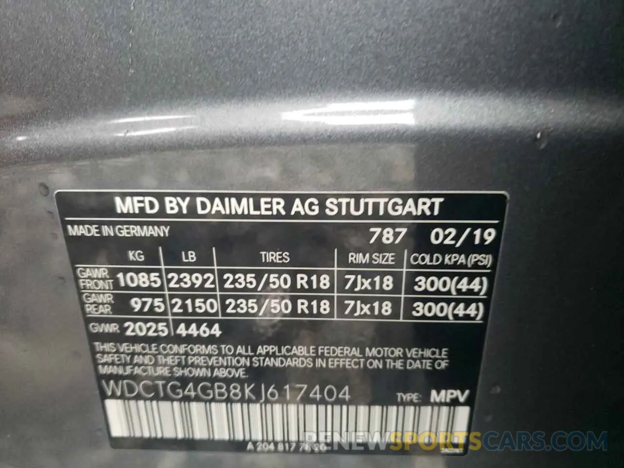 13 Photograph of a damaged car WDCTG4GB8KJ617404 MERCEDES-BENZ GLA-CLASS 2019