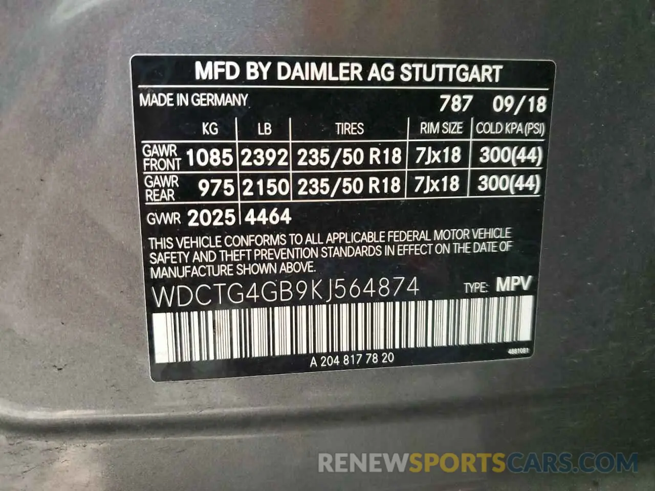 12 Photograph of a damaged car WDCTG4GB9KJ564874 MERCEDES-BENZ GLA-CLASS 2019
