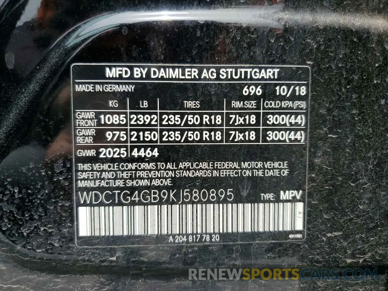 13 Photograph of a damaged car WDCTG4GB9KJ580895 MERCEDES-BENZ GLA-CLASS 2019