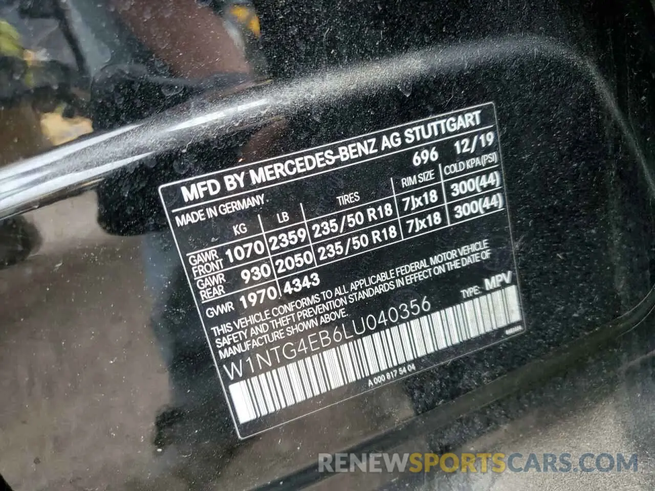 13 Photograph of a damaged car W1NTG4EB6LU040356 MERCEDES-BENZ GLA-CLASS 2020