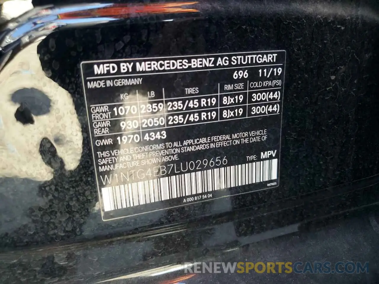 12 Photograph of a damaged car W1NTG4EB7LU029656 MERCEDES-BENZ GLA-CLASS 2020