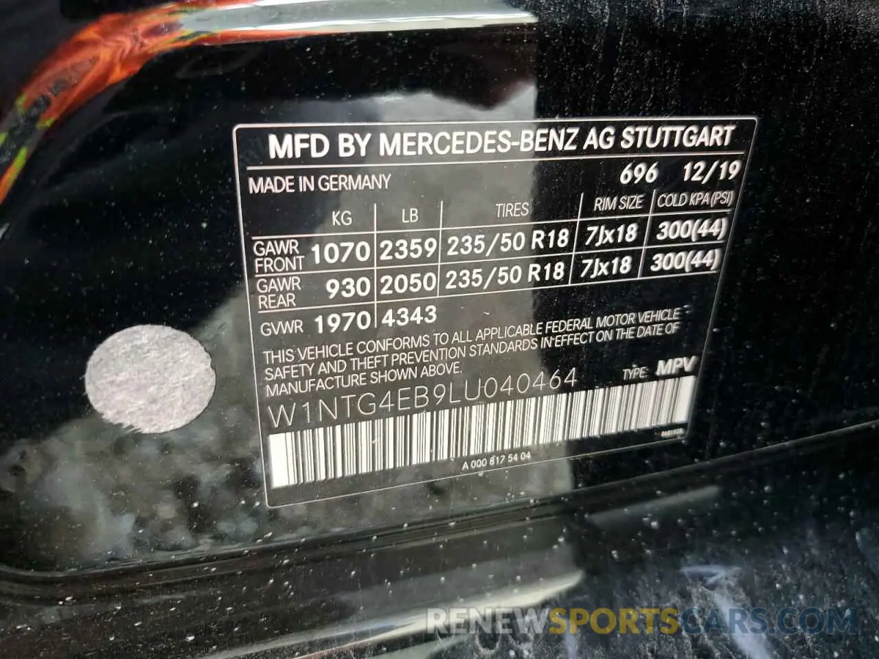 13 Photograph of a damaged car W1NTG4EB9LU040464 MERCEDES-BENZ GLA-CLASS 2020