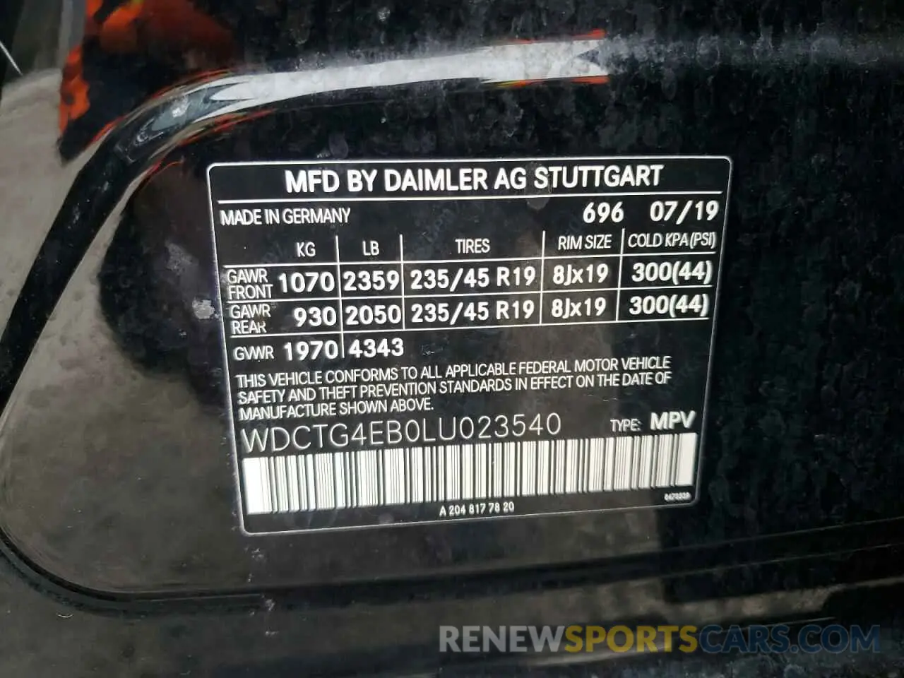 15 Photograph of a damaged car WDCTG4EB0LU023540 MERCEDES-BENZ GLA-CLASS 2020