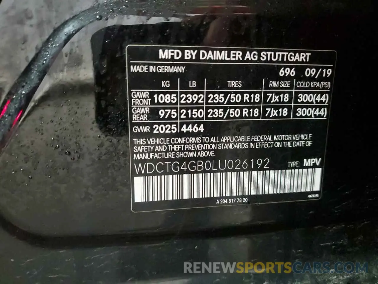 12 Photograph of a damaged car WDCTG4GB0LU026192 MERCEDES-BENZ GLA-CLASS 2020