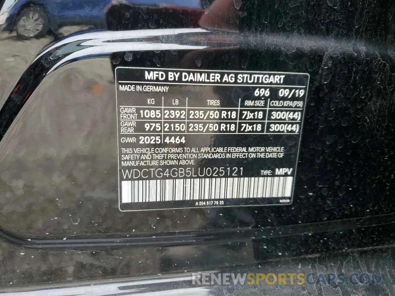 14 Photograph of a damaged car WDCTG4GB5LU025121 MERCEDES-BENZ GLA-CLASS 2020