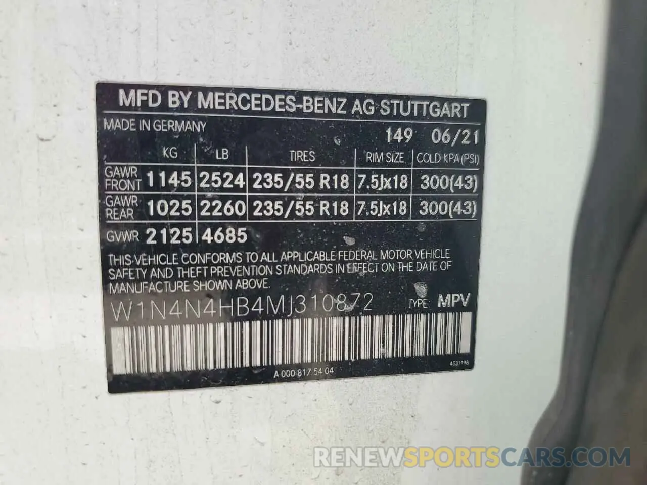 12 Photograph of a damaged car W1N4N4HB4MJ310872 MERCEDES-BENZ GLA-CLASS 2021