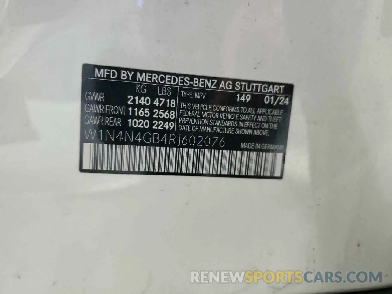 14 Photograph of a damaged car W1N4N4GB4RJ602076 MERCEDES-BENZ GLA-CLASS 2024