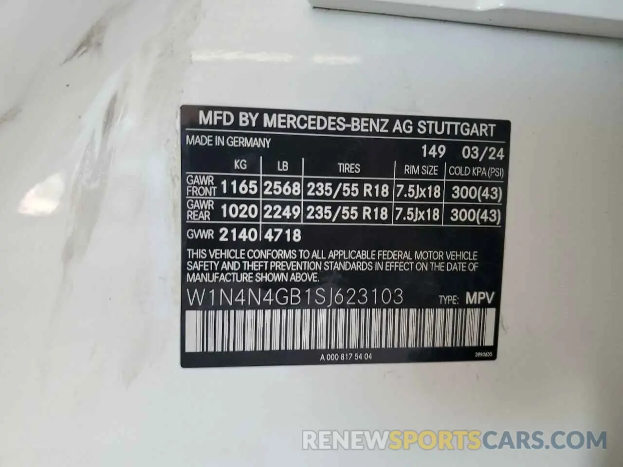 13 Photograph of a damaged car W1N4N4GB1SJ623103 MERCEDES-BENZ GLA-CLASS 2025