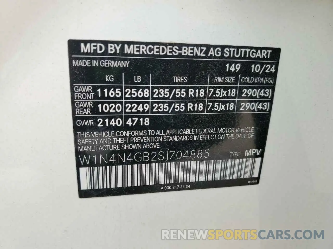 13 Photograph of a damaged car W1N4N4GB2SJ704885 MERCEDES-BENZ GLA-CLASS 2025