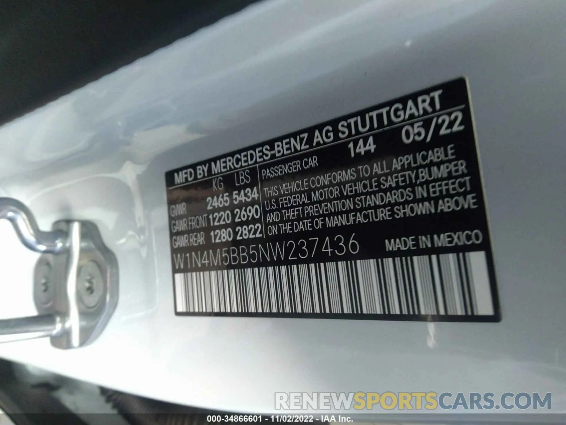 9 Photograph of a damaged car W1N4M5BB5NW237436 MERCEDES-BENZ GLB 2022