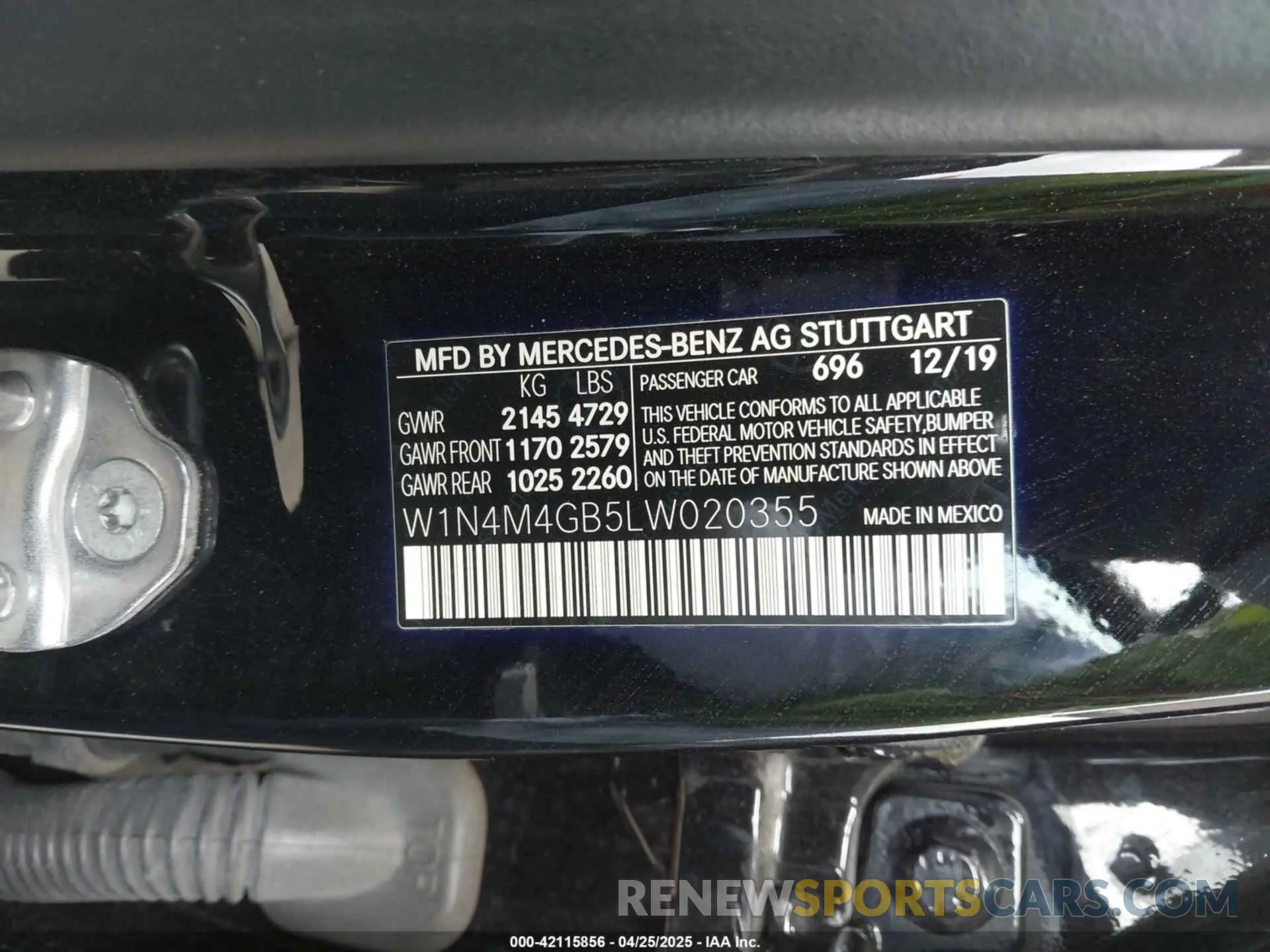 9 Photograph of a damaged car W1N4M4GB5LW020355 MERCEDES-BENZ GLB 250 2020