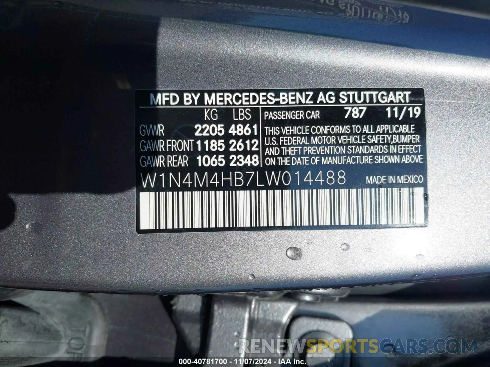 9 Photograph of a damaged car W1N4M4HB7LW014488 MERCEDES-BENZ GLB 250 2020