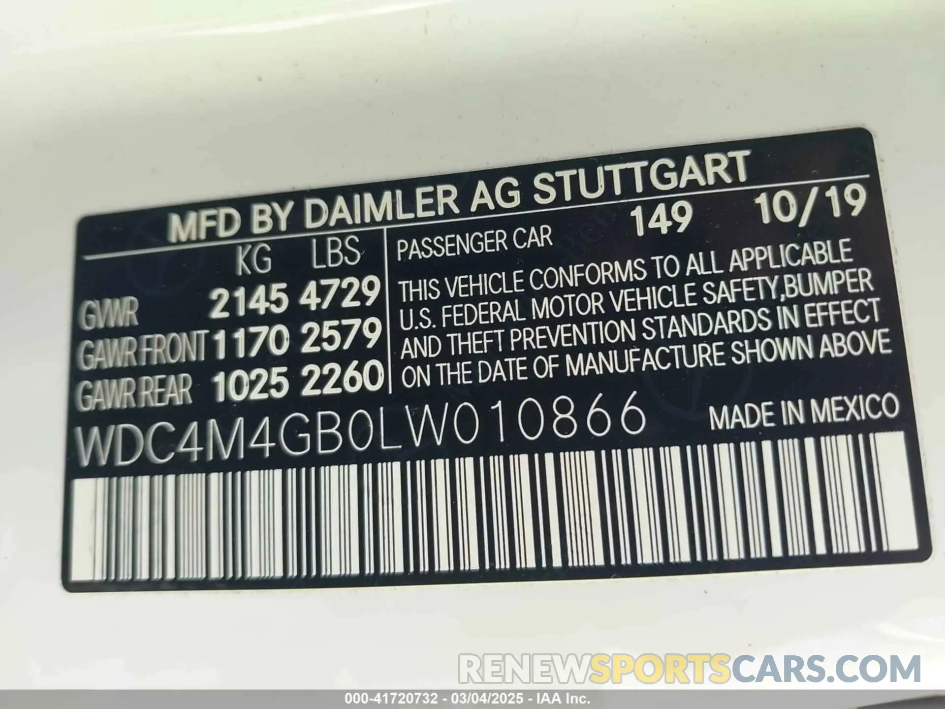 9 Photograph of a damaged car WDC4M4GB0LW010866 MERCEDES-BENZ GLB 250 2020