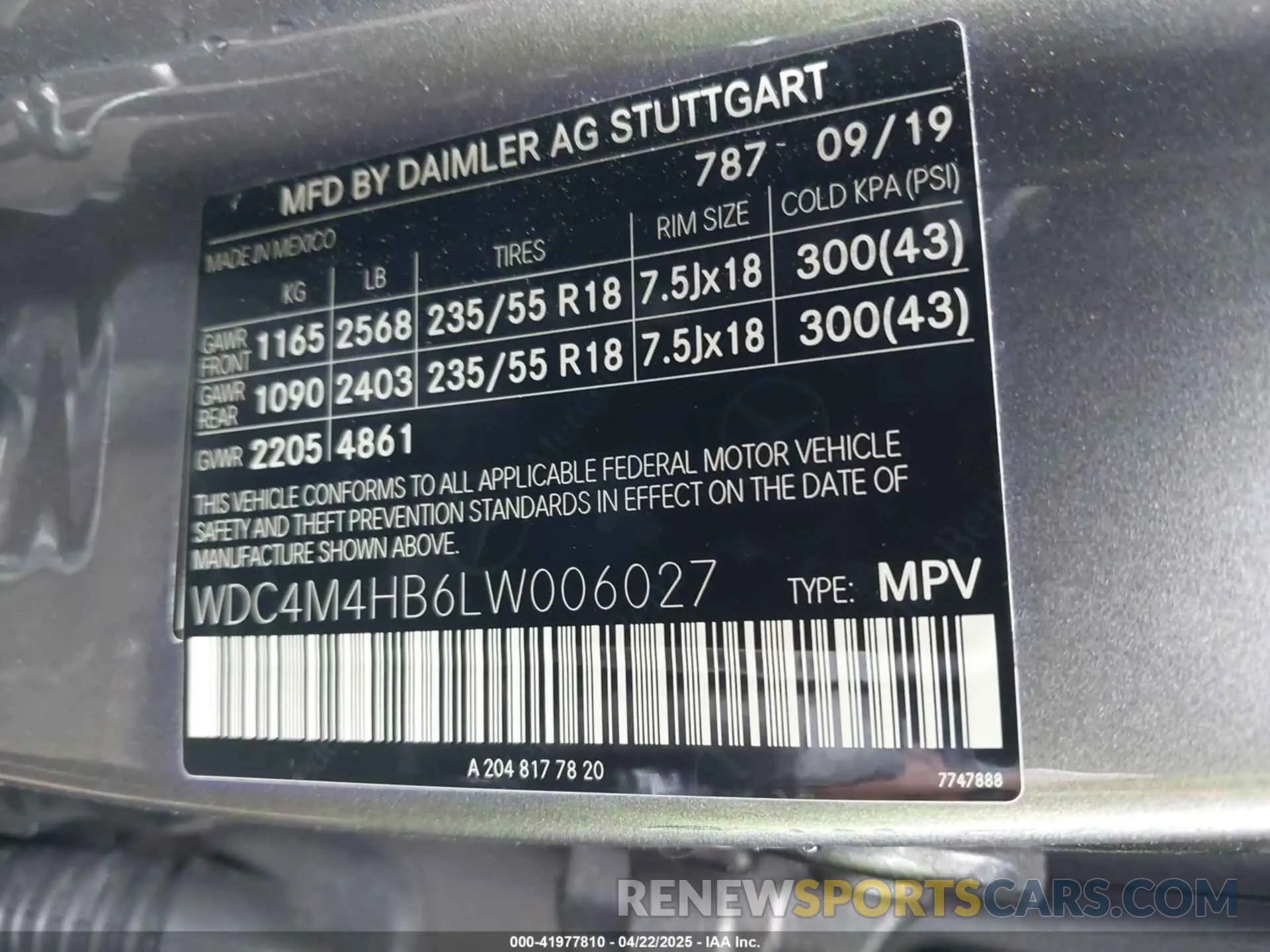 9 Photograph of a damaged car WDC4M4HB6LW006027 MERCEDES-BENZ GLB 250 2020