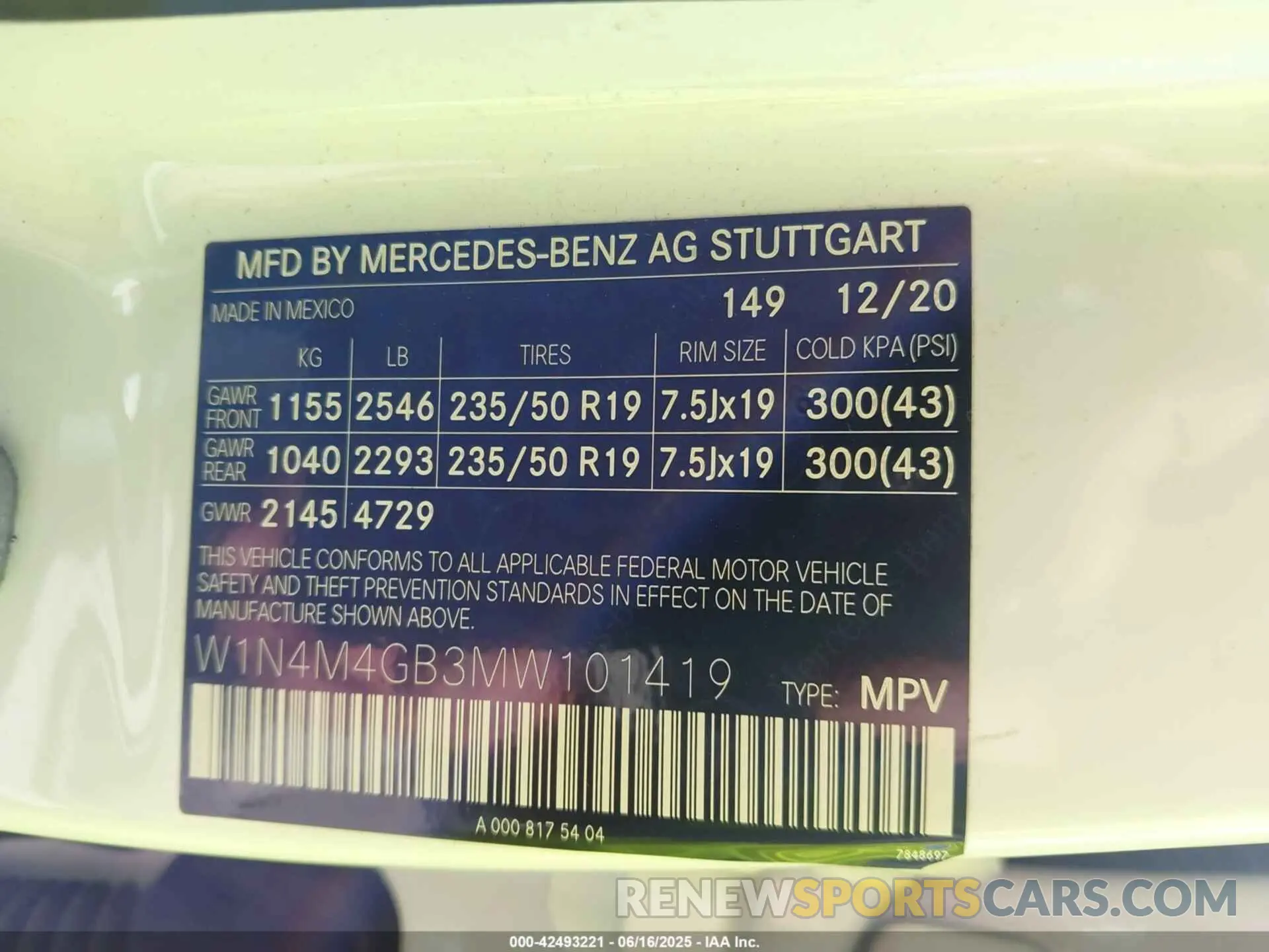 9 Photograph of a damaged car W1N4M4GB3MW101419 MERCEDES-BENZ GLB 250 2021
