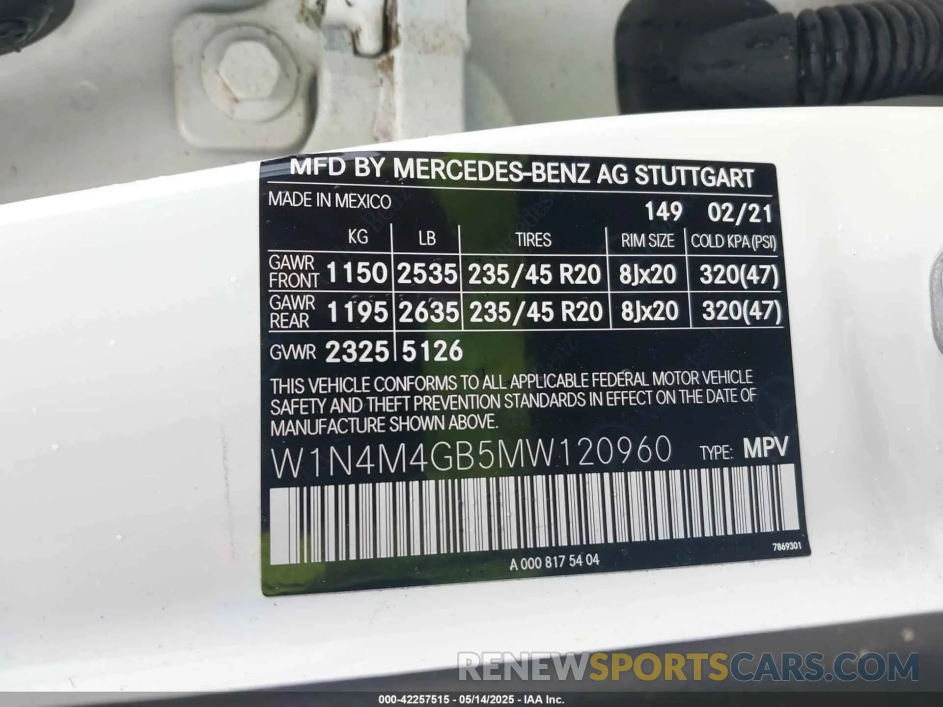 9 Photograph of a damaged car W1N4M4GB5MW120960 MERCEDES-BENZ GLB 250 2021