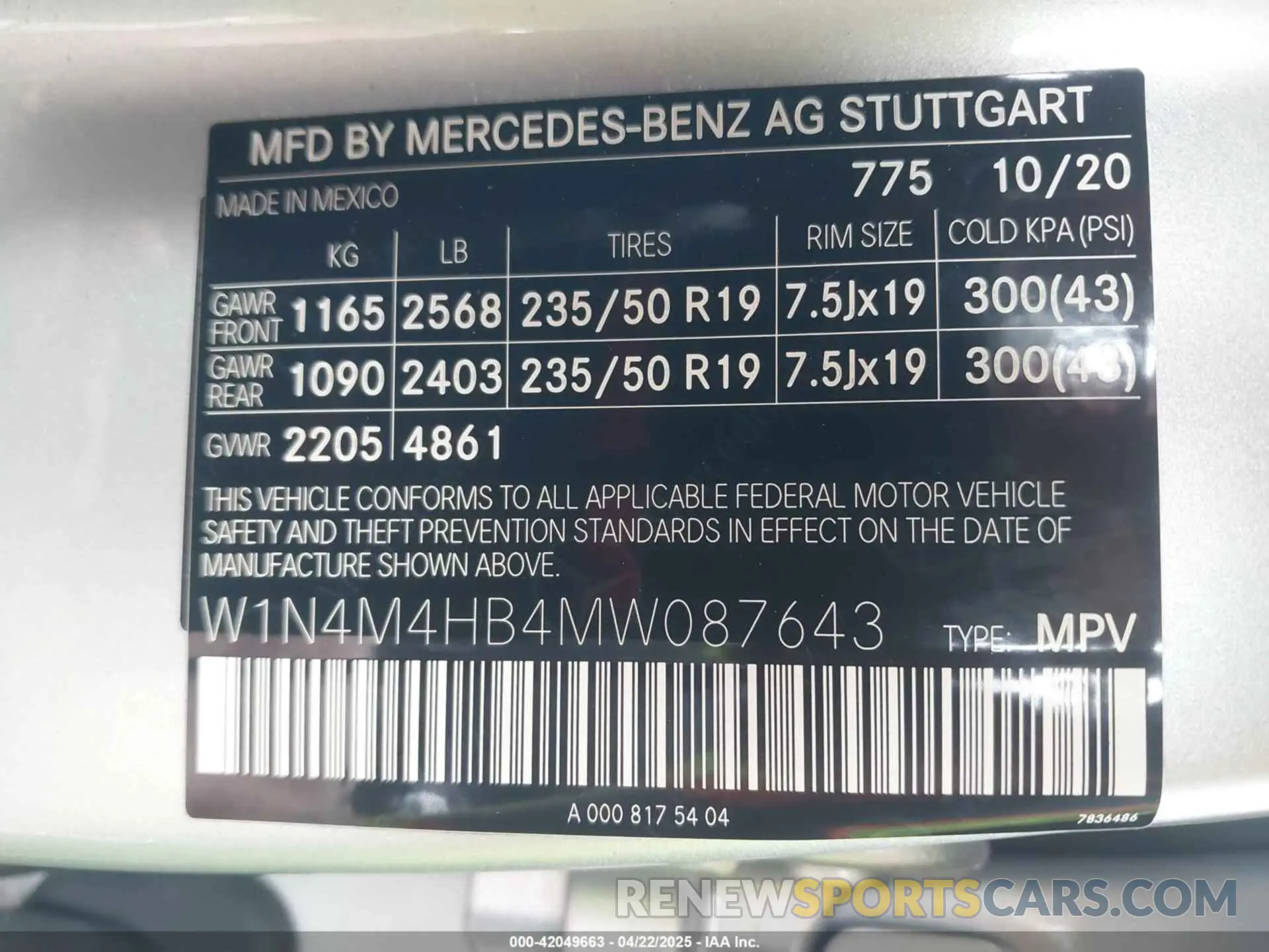 9 Photograph of a damaged car W1N4M4HB4MW087643 MERCEDES-BENZ GLB 250 2021