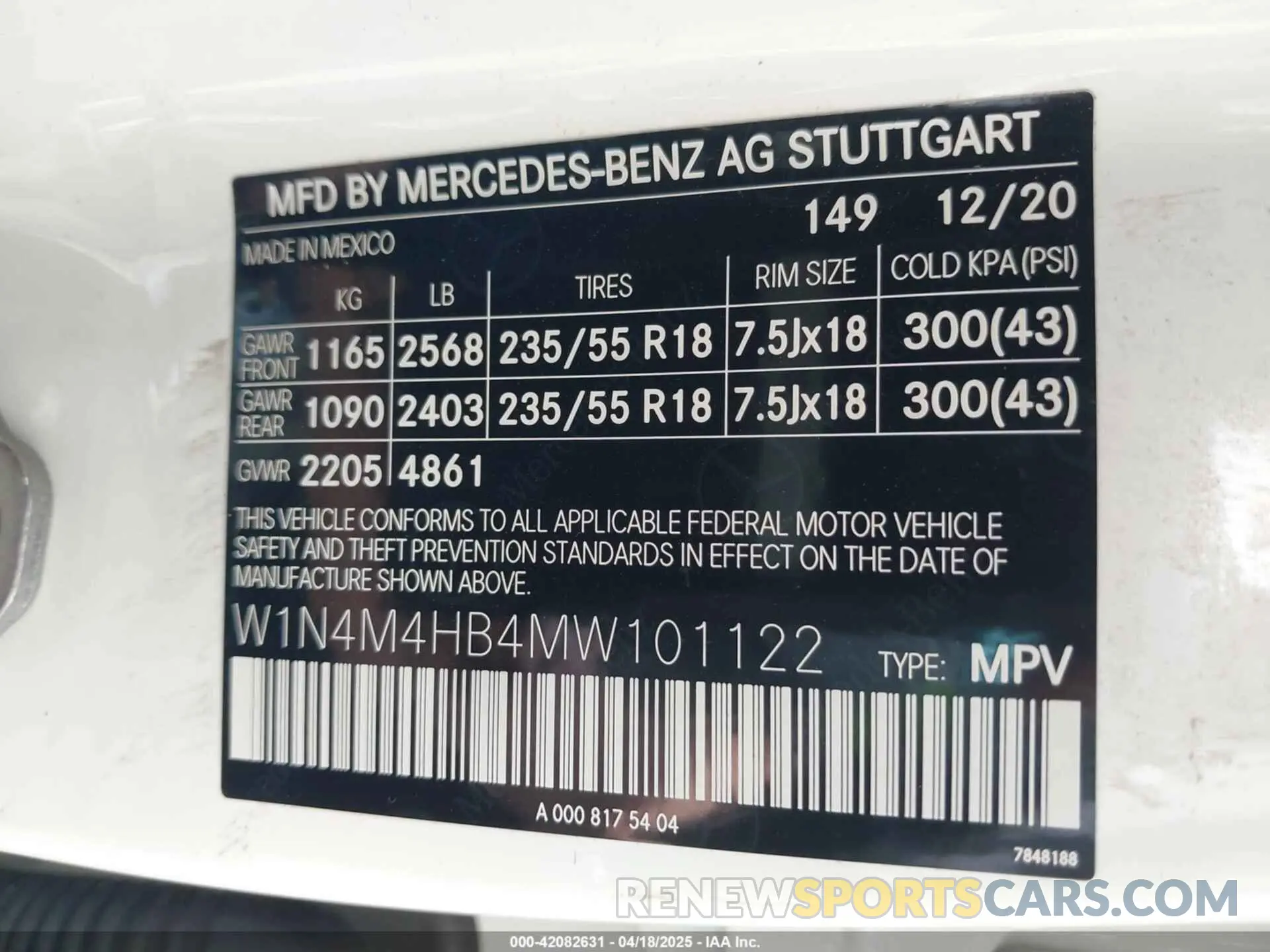 9 Photograph of a damaged car W1N4M4HB4MW101122 MERCEDES-BENZ GLB 250 2021