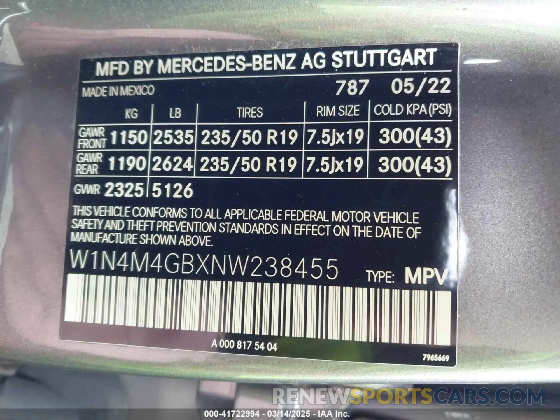9 Photograph of a damaged car W1N4M4GBXNW238455 MERCEDES-BENZ GLB 250 2022