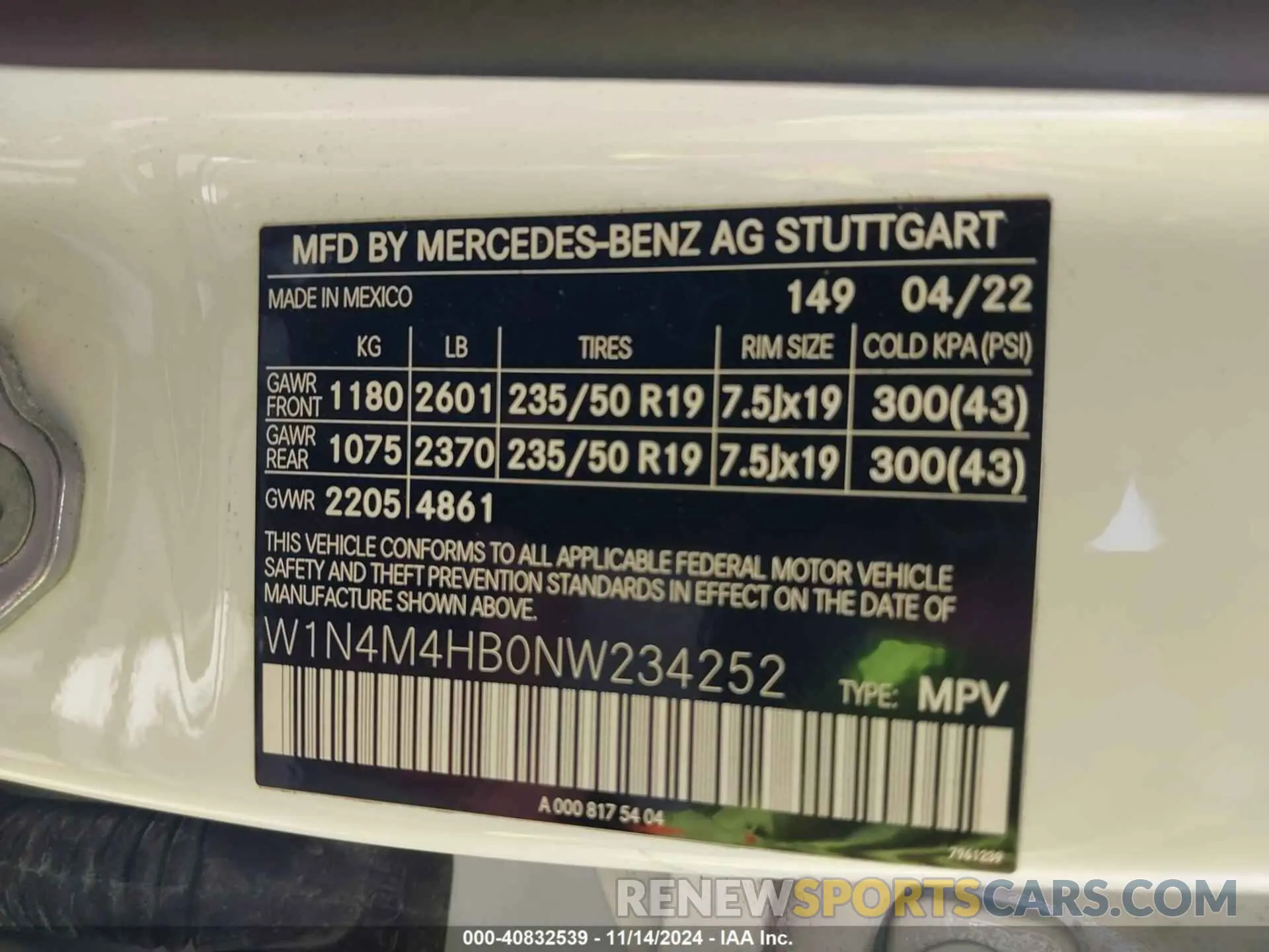 9 Photograph of a damaged car W1N4M4HB0NW234252 MERCEDES-BENZ GLB 250 2022