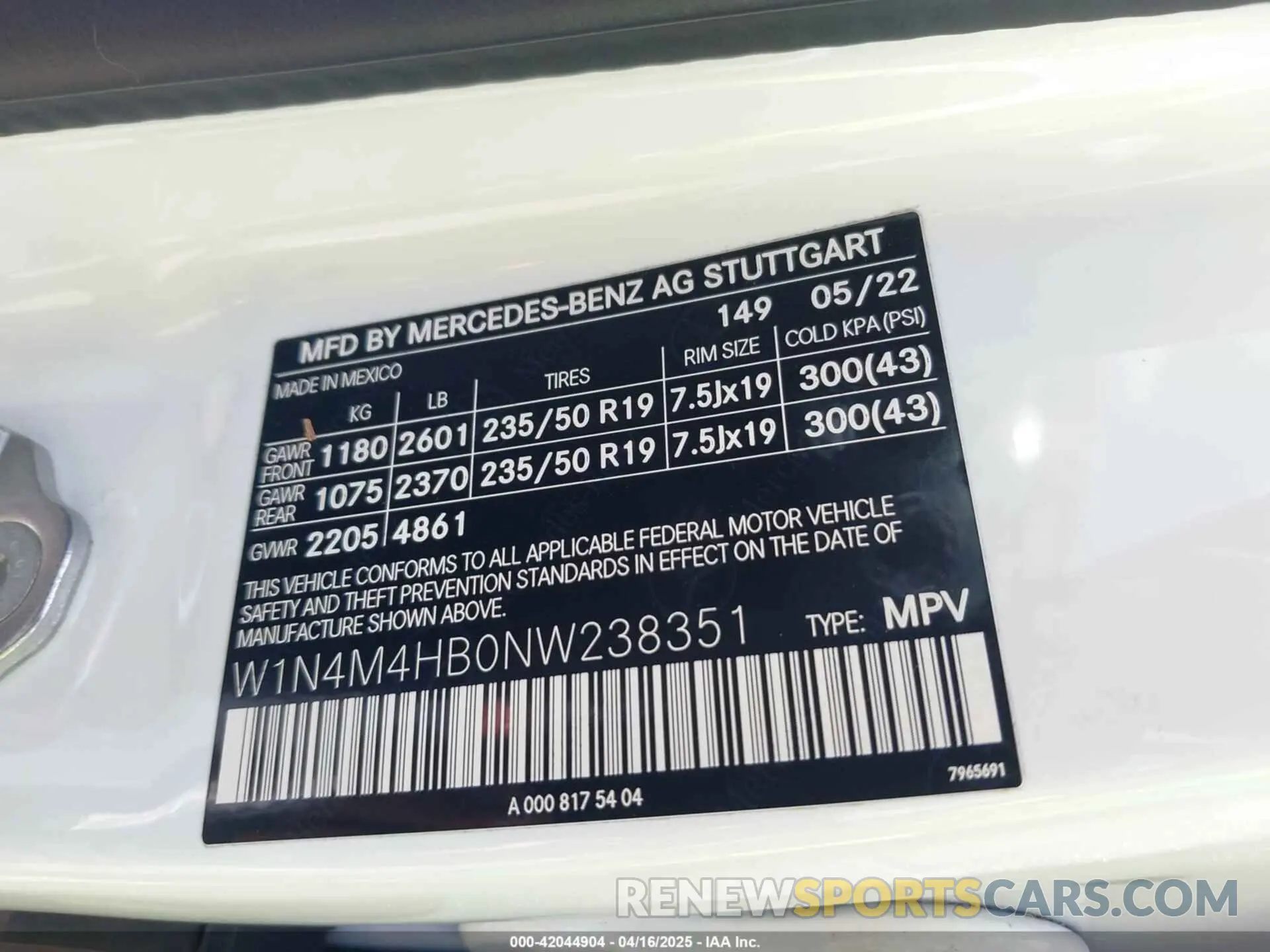 9 Photograph of a damaged car W1N4M4HB0NW238351 MERCEDES-BENZ GLB 250 2022