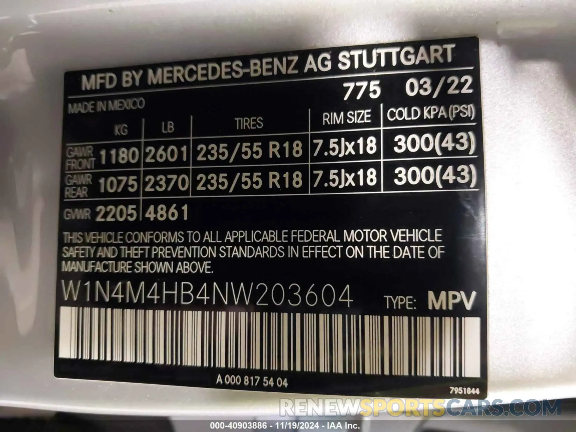 9 Photograph of a damaged car W1N4M4HB4NW203604 MERCEDES-BENZ GLB 250 2022