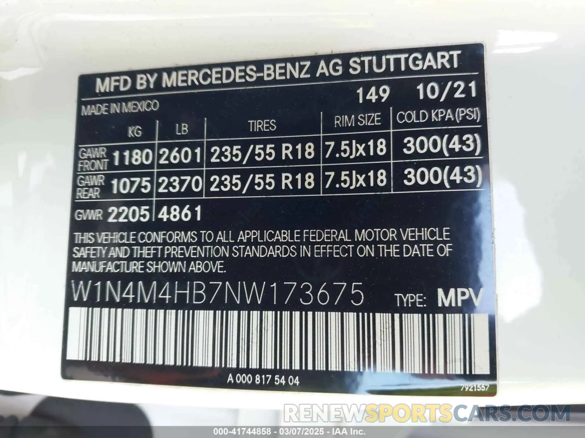 9 Photograph of a damaged car W1N4M4HB7NW173675 MERCEDES-BENZ GLB 250 2022