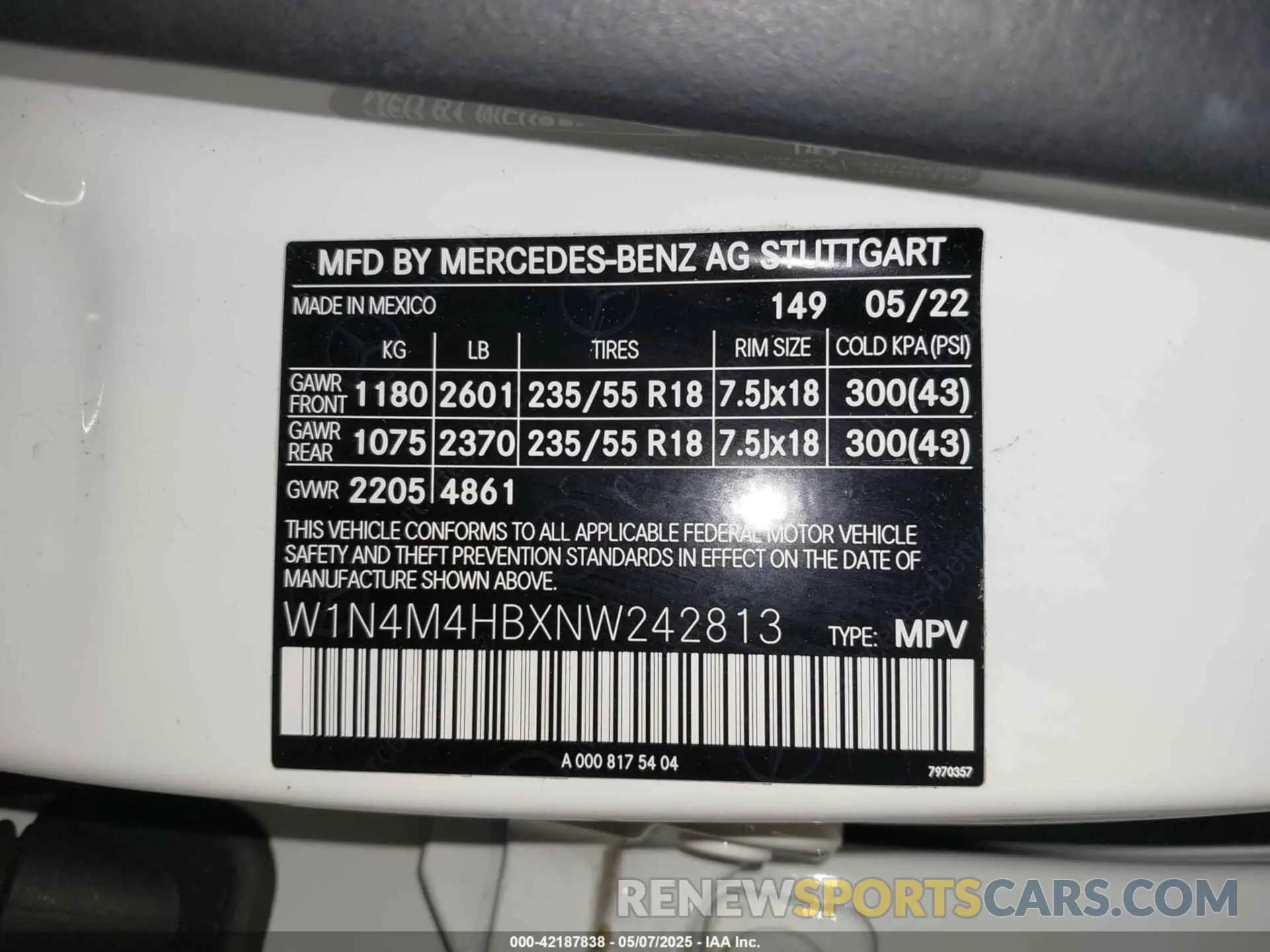 9 Photograph of a damaged car W1N4M4HBXNW242813 MERCEDES-BENZ GLB 250 2022