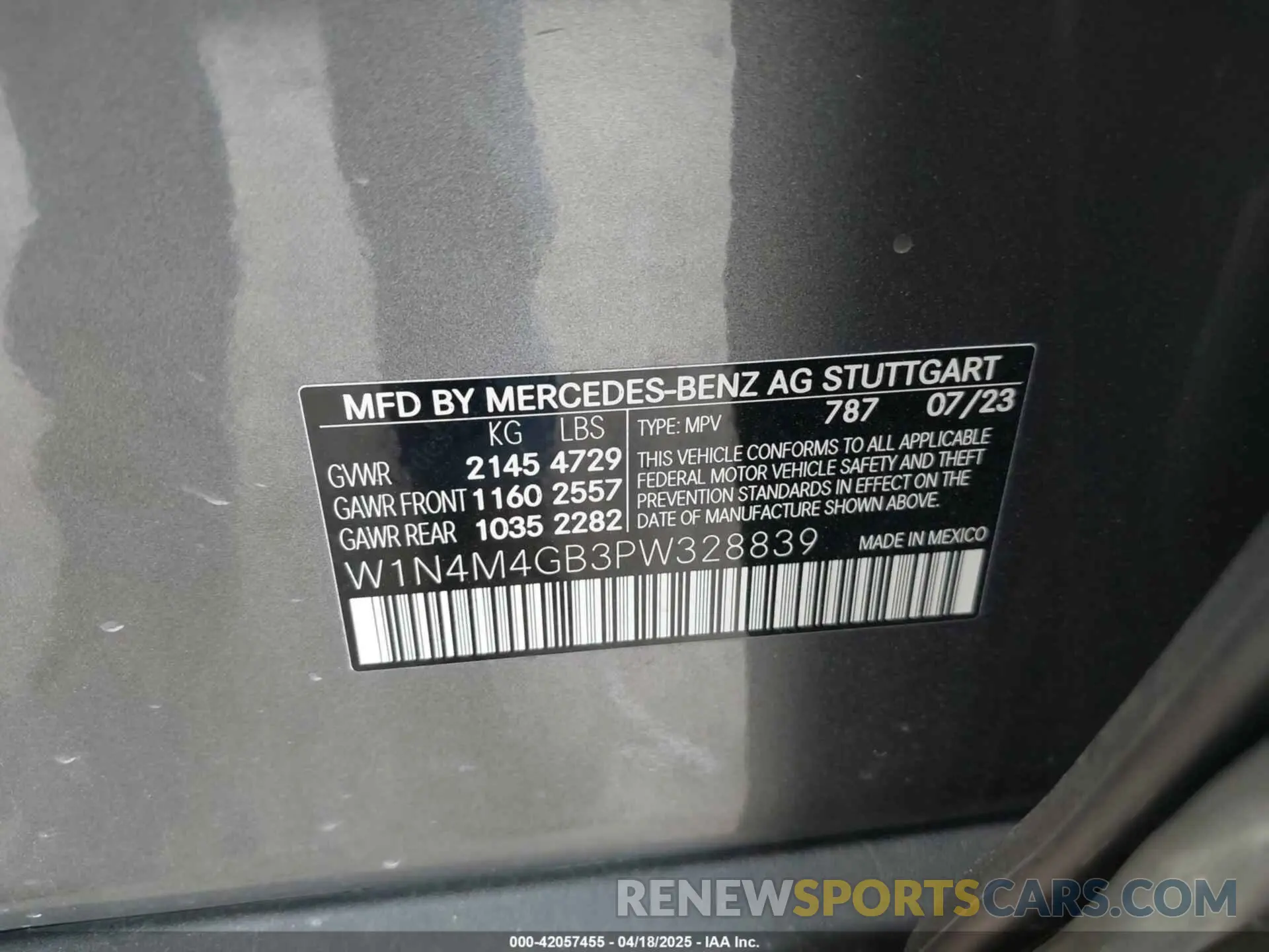 9 Photograph of a damaged car W1N4M4GB3PW328839 MERCEDES-BENZ GLB 250 2023