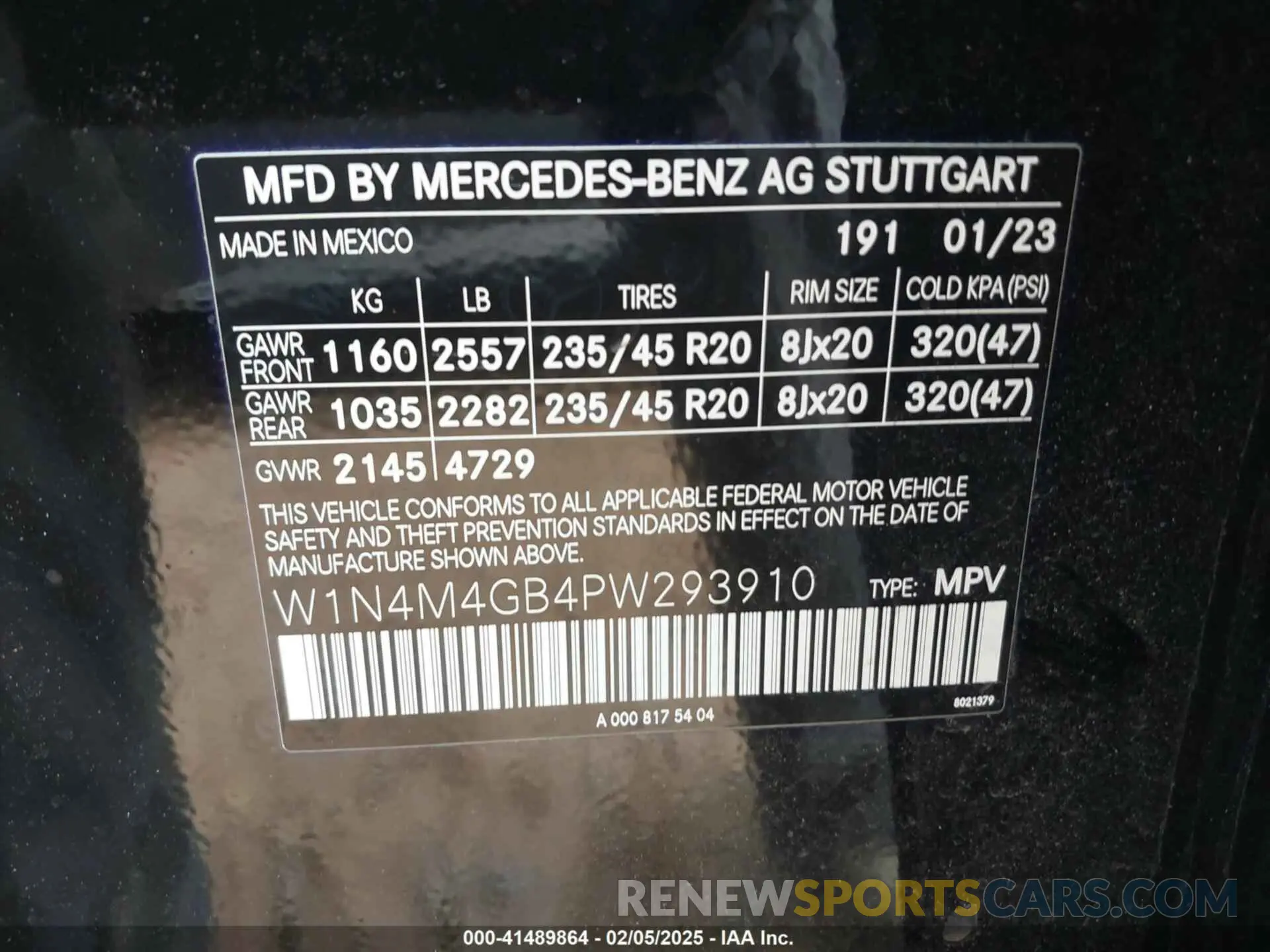 9 Photograph of a damaged car W1N4M4GB4PW293910 MERCEDES-BENZ GLB 250 2023