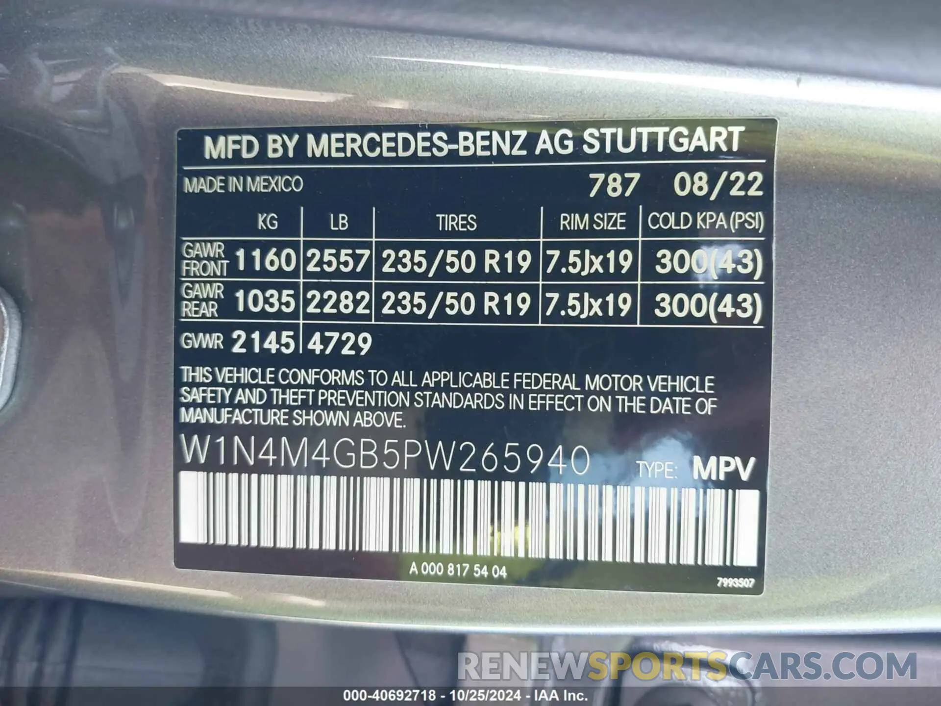 9 Photograph of a damaged car W1N4M4GB5PW265940 MERCEDES-BENZ GLB 250 2023
