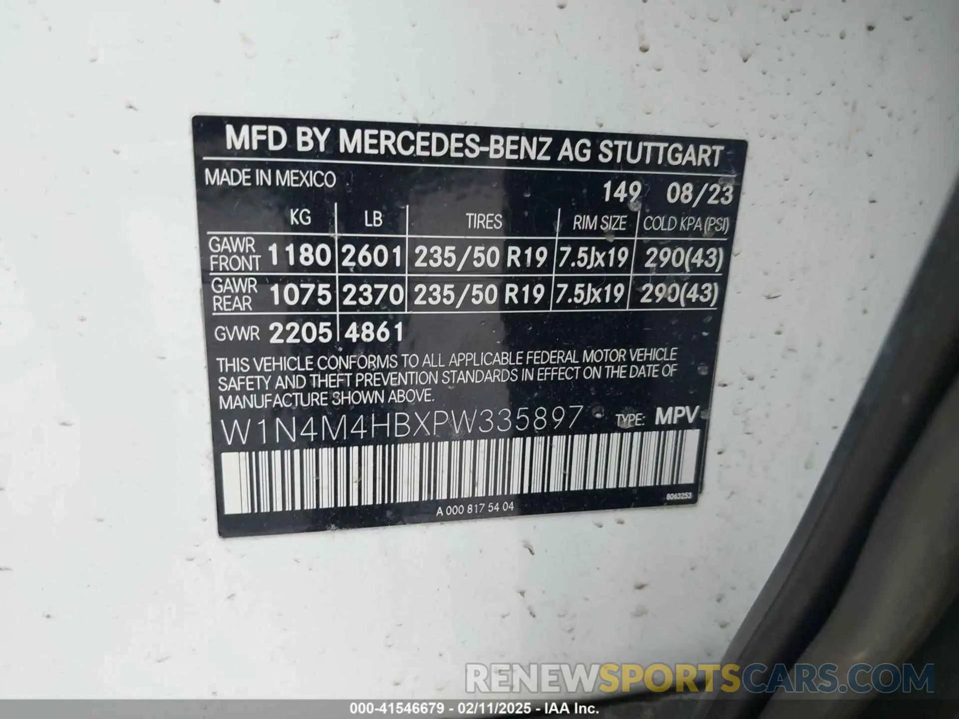 9 Photograph of a damaged car W1N4M4HBXPW335897 MERCEDES-BENZ GLB 250 2023