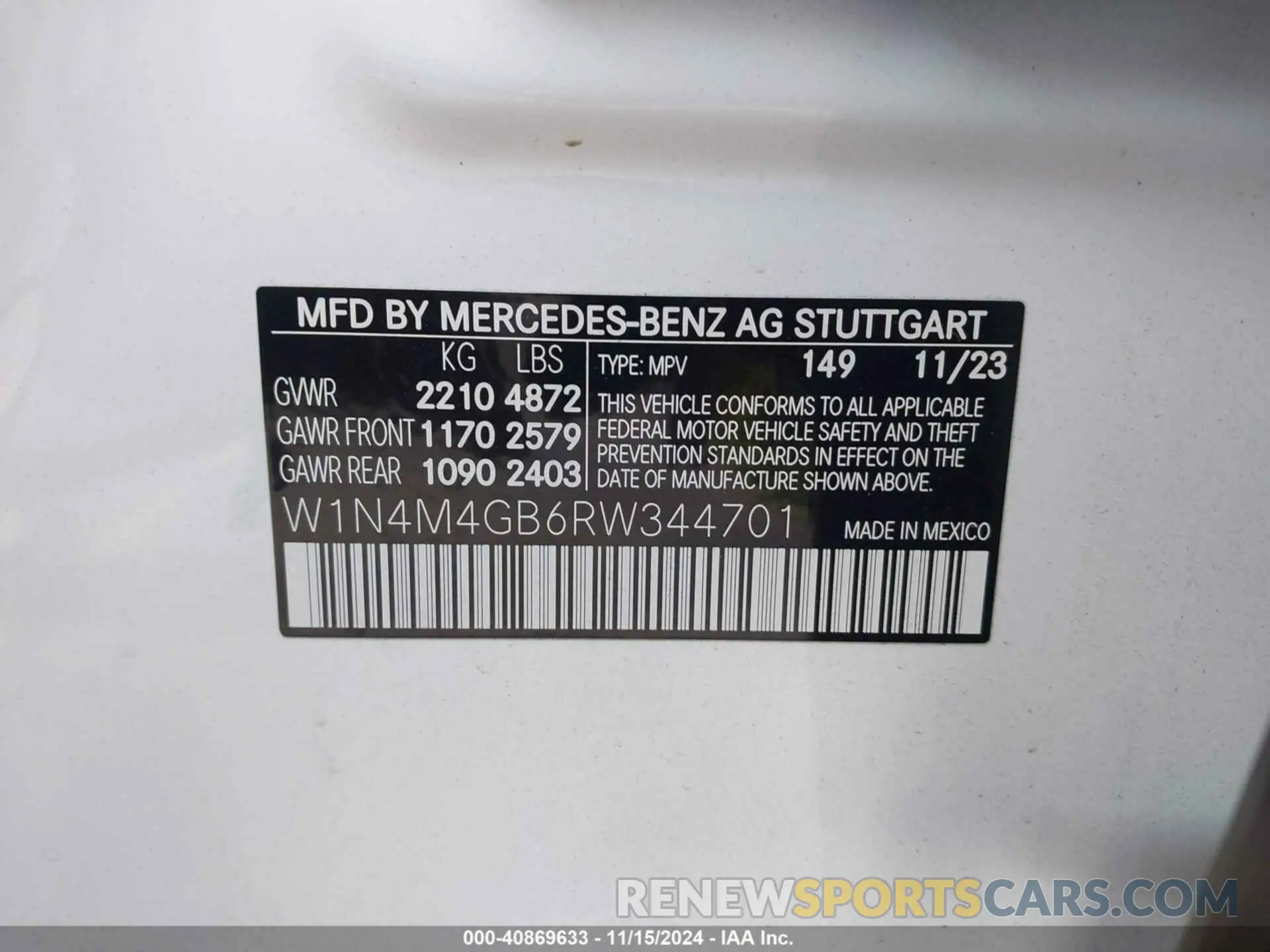 9 Photograph of a damaged car W1N4M4GB6RW344701 MERCEDES-BENZ GLB 250 2024