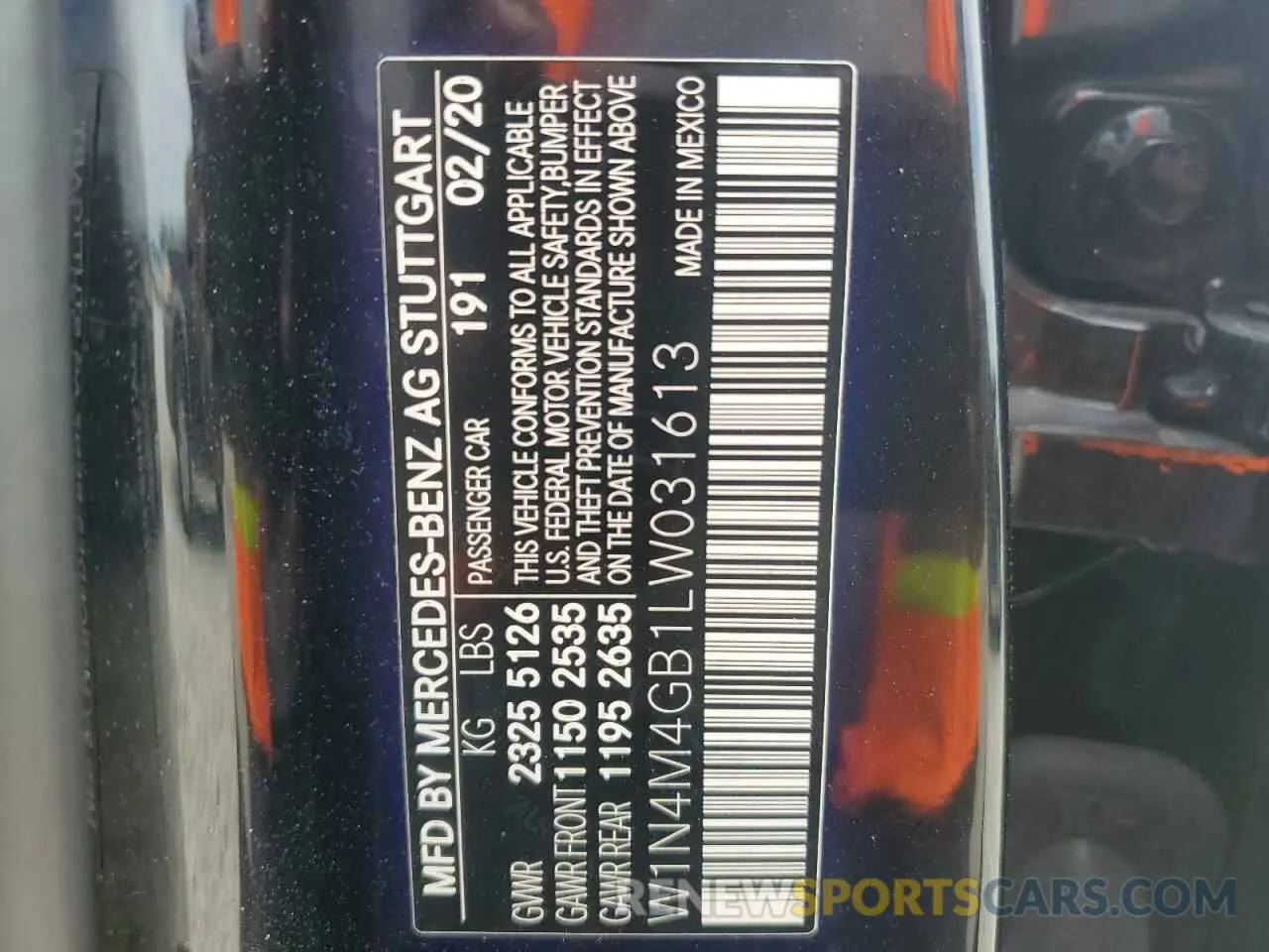 13 Photograph of a damaged car W1N4M4GB1LW031613 MERCEDES-BENZ GLB-CLASS 2020
