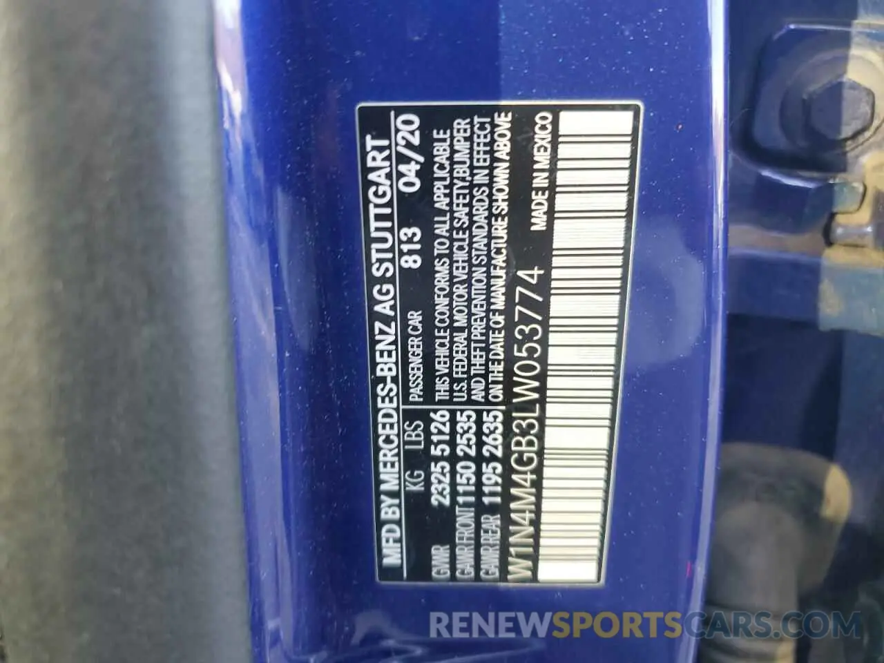 13 Photograph of a damaged car W1N4M4GB3LW053774 MERCEDES-BENZ GLB-CLASS 2020
