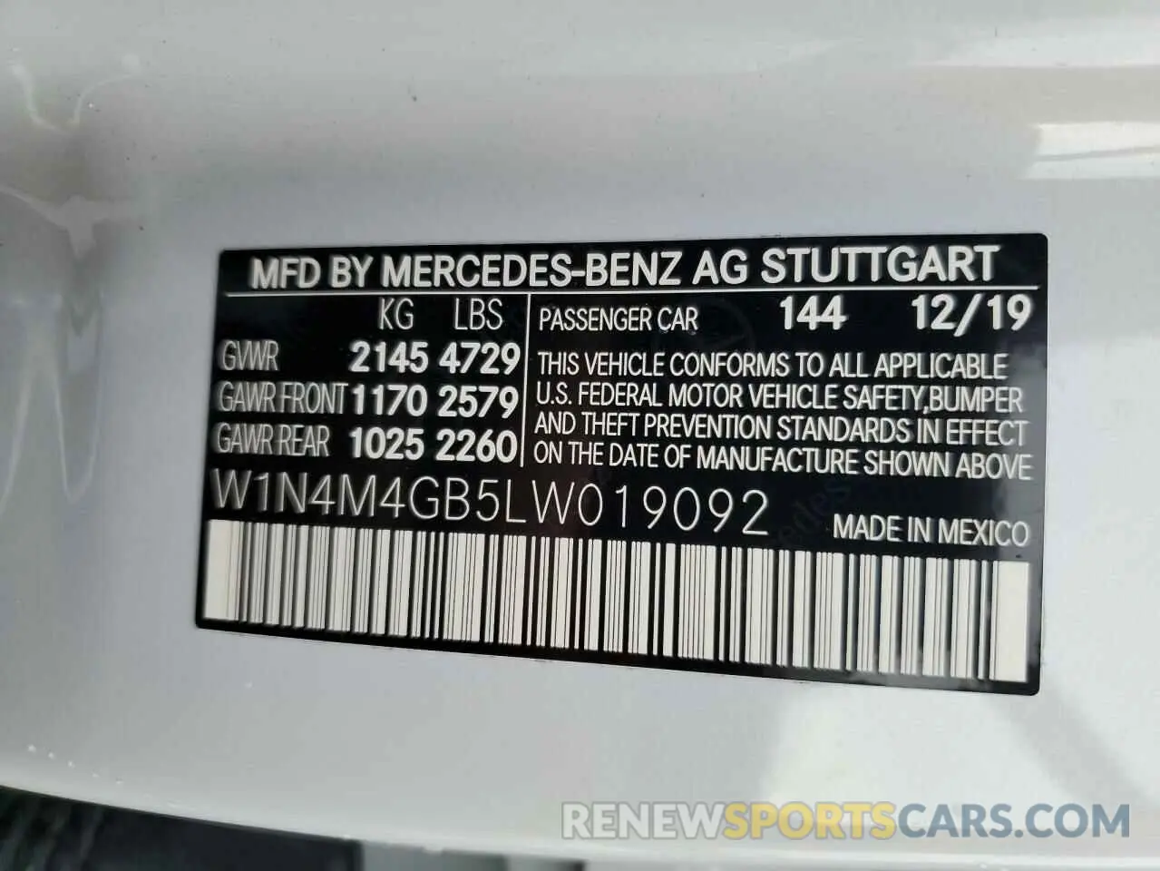 14 Photograph of a damaged car W1N4M4GB5LW019092 MERCEDES-BENZ GLB-CLASS 2020