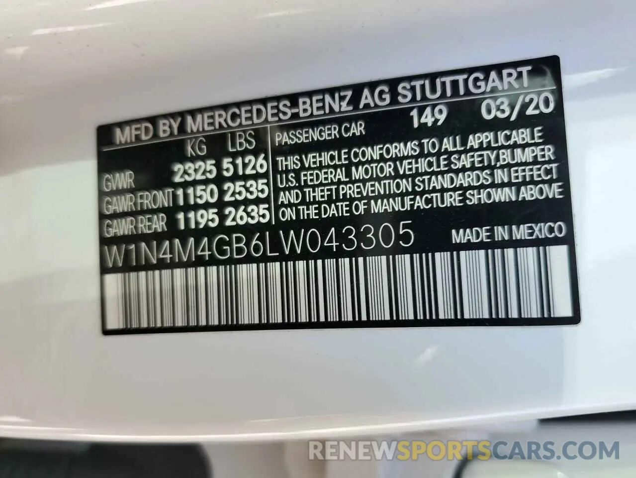 13 Photograph of a damaged car W1N4M4GB6LW043305 MERCEDES-BENZ GLB-CLASS 2020