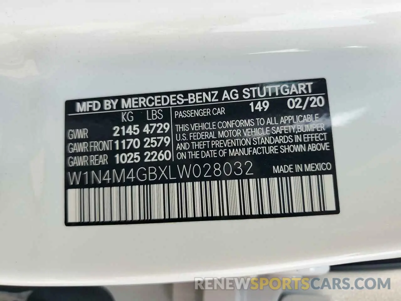 12 Photograph of a damaged car W1N4M4GBXLW028032 MERCEDES-BENZ GLB-CLASS 2020