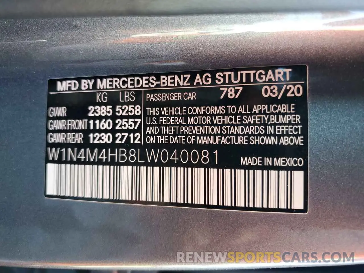 13 Photograph of a damaged car W1N4M4HB8LW040081 MERCEDES-BENZ GLB-CLASS 2020