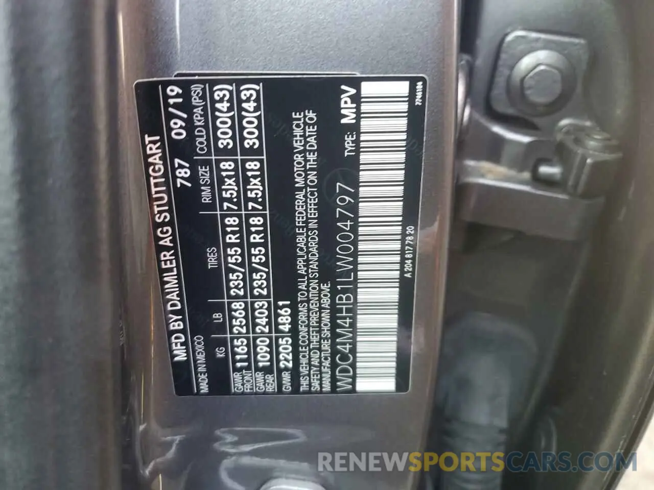 13 Photograph of a damaged car WDC4M4HB1LW004797 MERCEDES-BENZ GLB-CLASS 2020