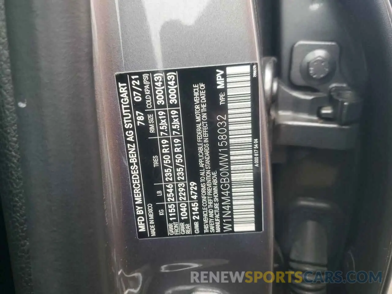 13 Photograph of a damaged car W1N4M4GB0MW158032 MERCEDES-BENZ GLB-CLASS 2021